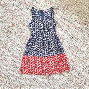 Best Society Fit & Flare Dress - Navy/red XS